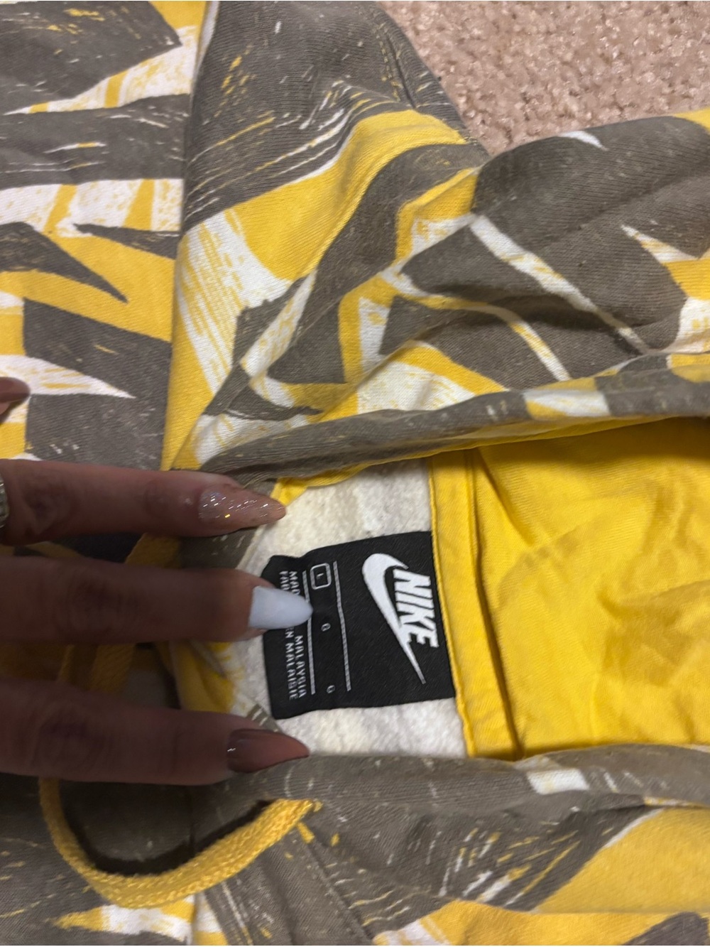 Nike Yellow and Gray Printed Women's Bermuda Shorts